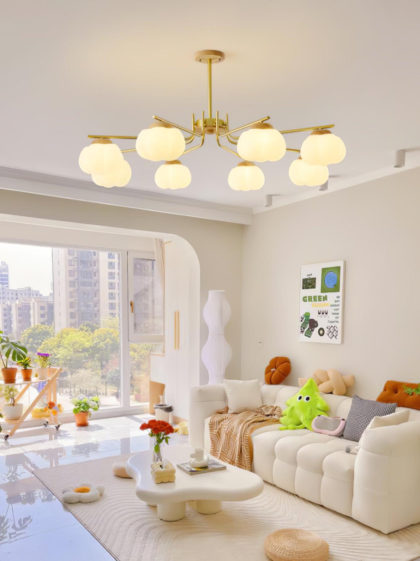 Elegant Plastic Cotton Balls Chandelier - Energy Efficient, Easy to In
