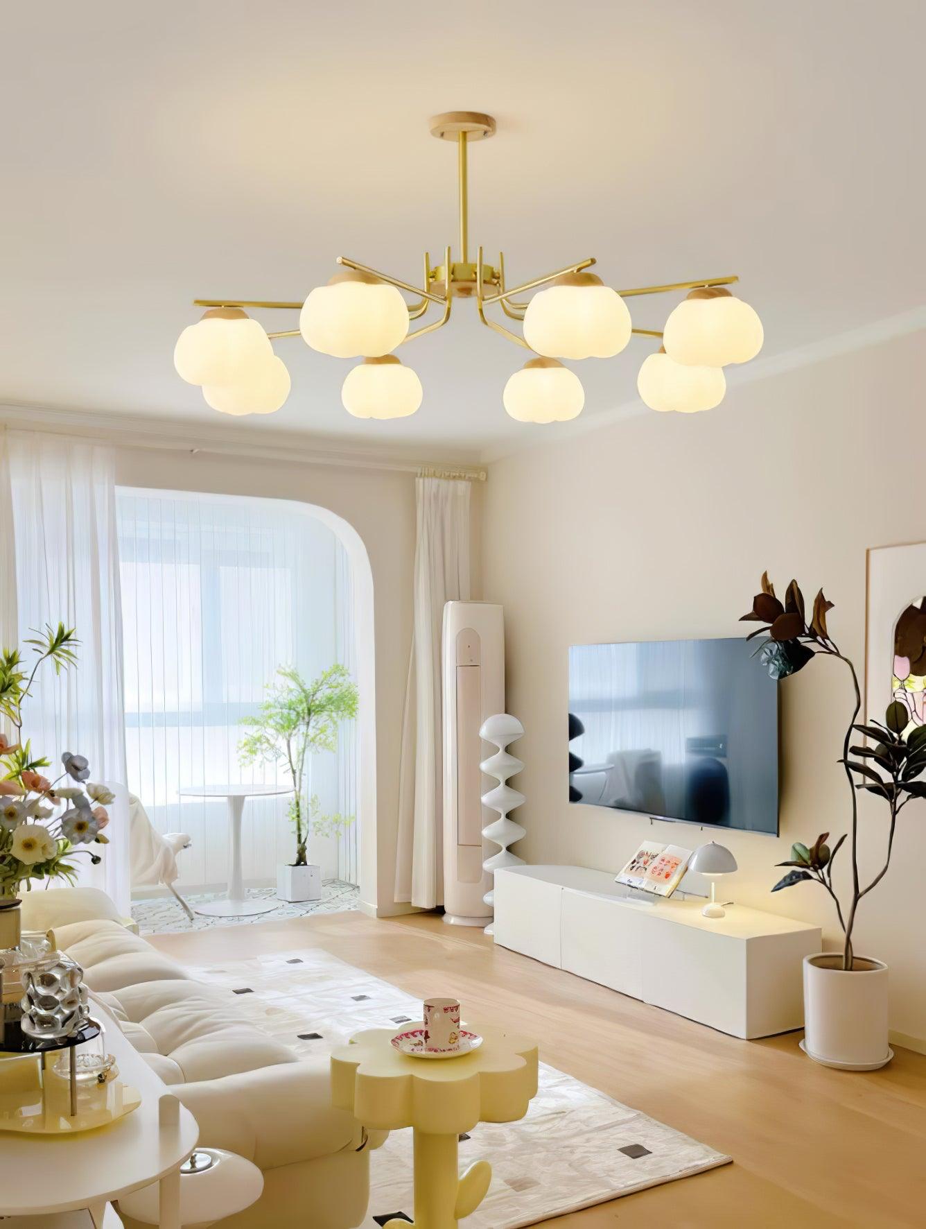 Elegant Plastic Cotton Balls Chandelier - Energy Efficient, Easy to In