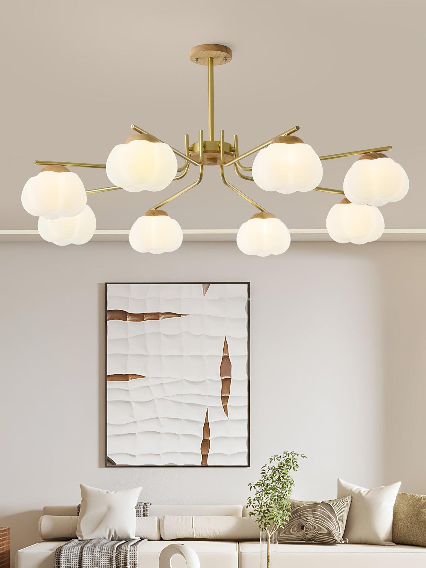 Elegant Plastic Cotton Balls Chandelier - Energy Efficient, Easy to In