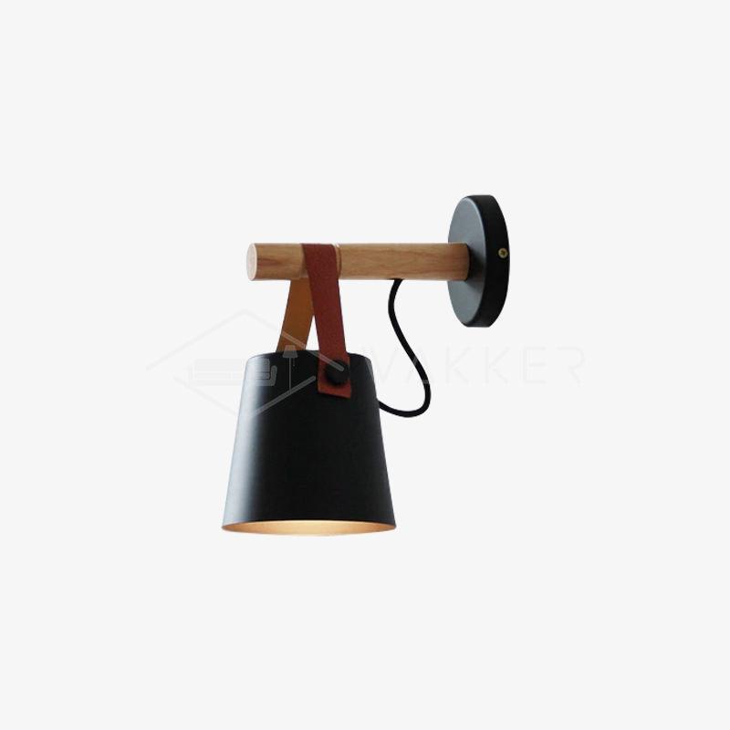 Wooden Conical Wall Light - Eco-Friendly Design, Adjustable Brightness