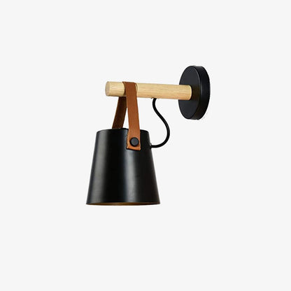 Wooden Conical Wall Light - Eco-Friendly Design, Adjustable Brightness