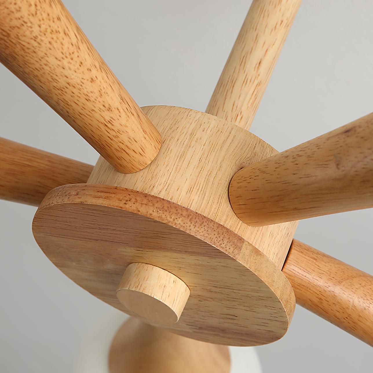 Elegant Wooden Nera Chandelier - Adjustable Height, Energy Efficient