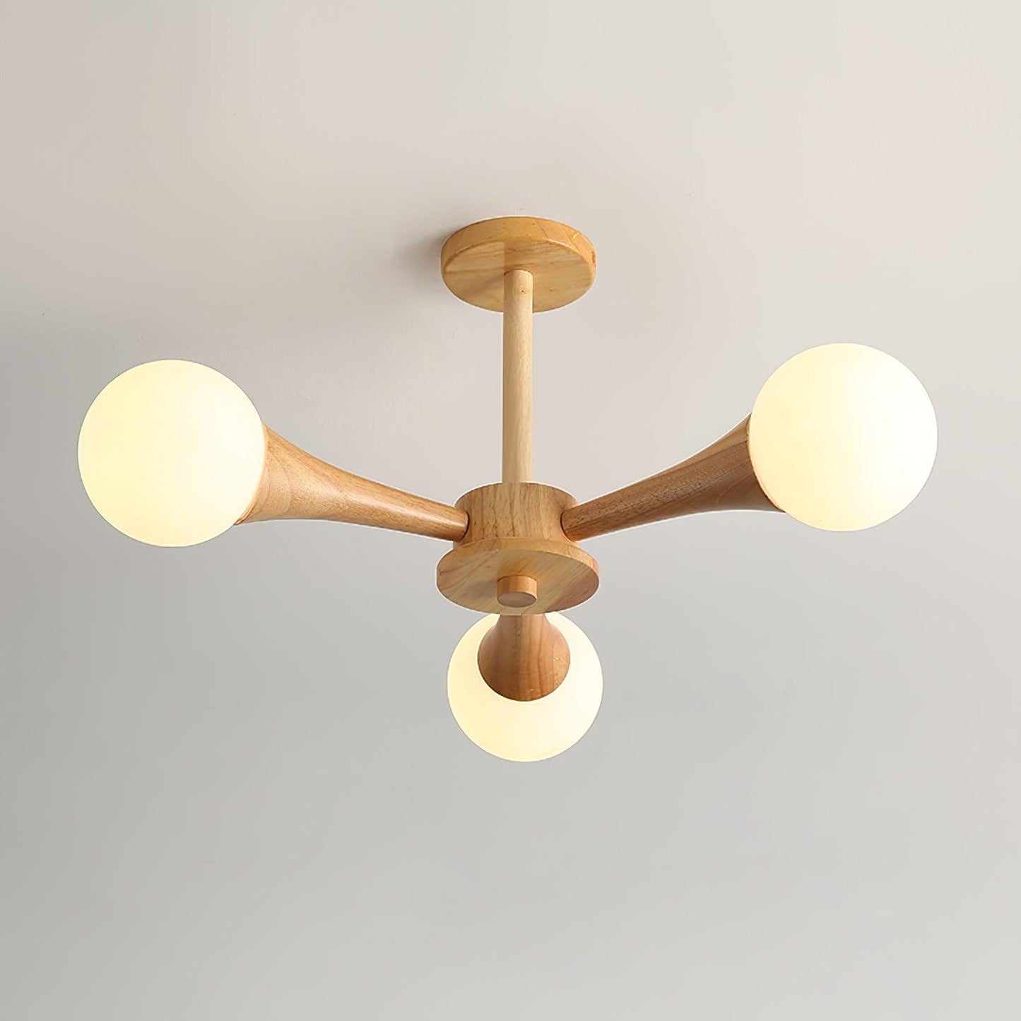 Elegant Wooden Nera Chandelier - Adjustable Height, Energy Efficient