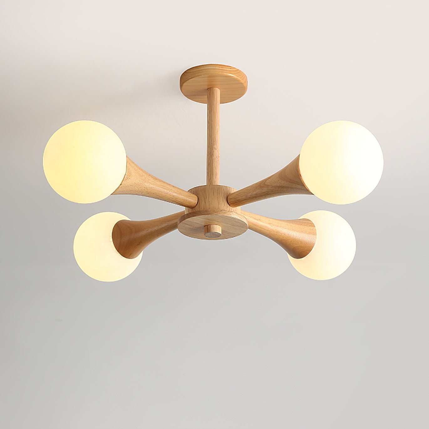 Elegant Wooden Nera Chandelier - Adjustable Height, Energy Efficient