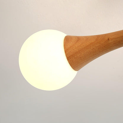 Elegant Wooden Nera Chandelier - Adjustable Height, Energy Efficient