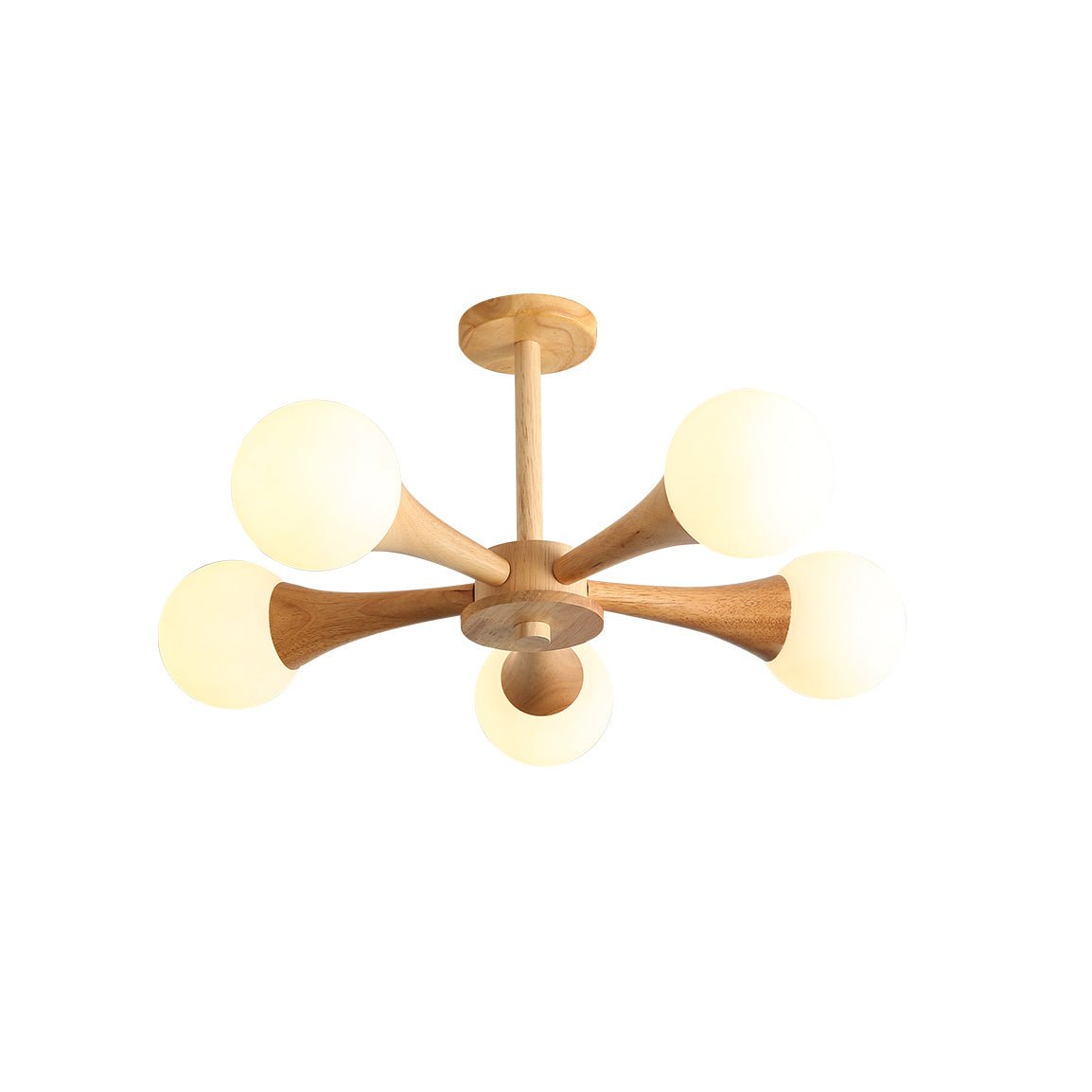 Elegant Wooden Nera Chandelier - Adjustable Height, Energy Efficient