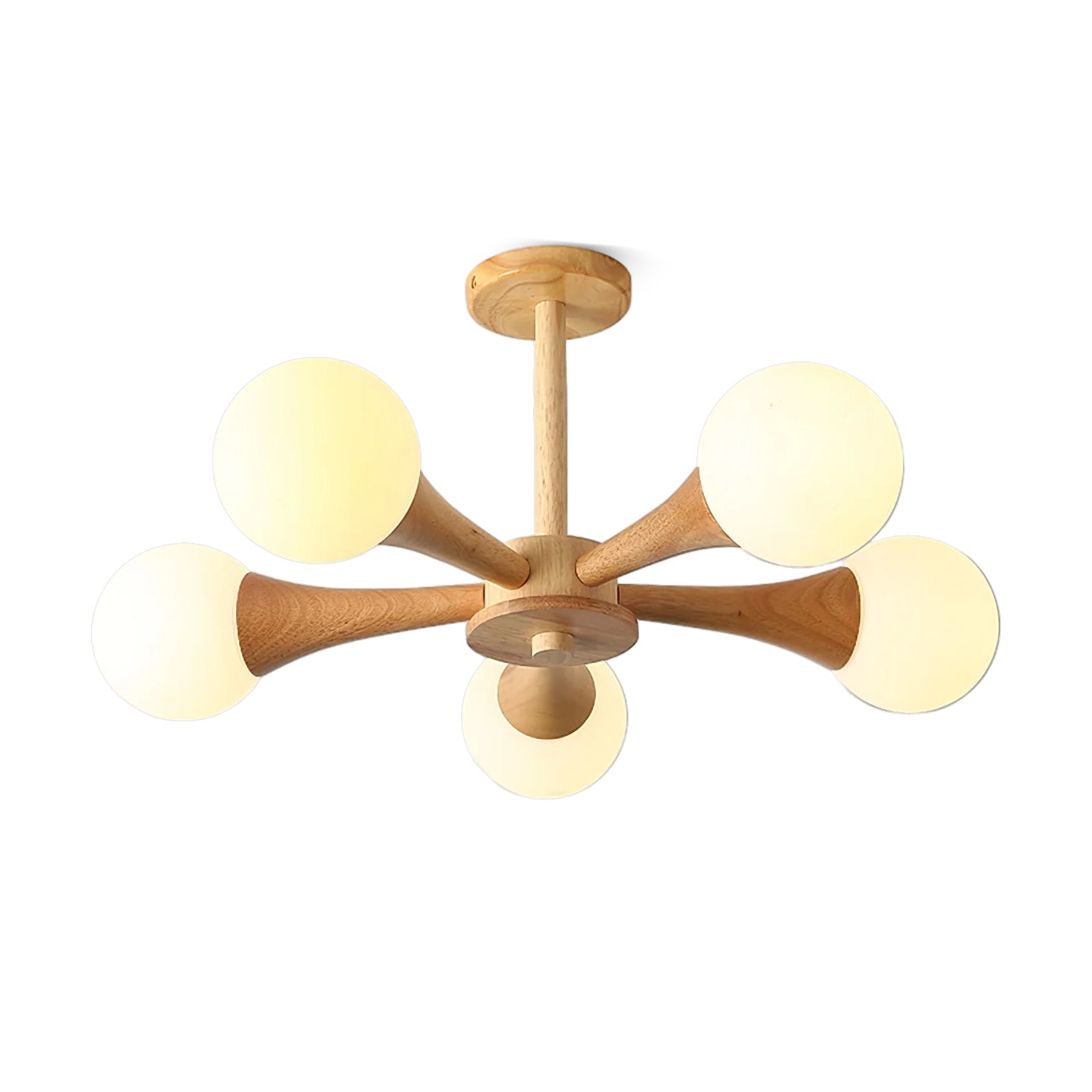Elegant Wooden Nera Chandelier - Adjustable Height, Energy Efficient