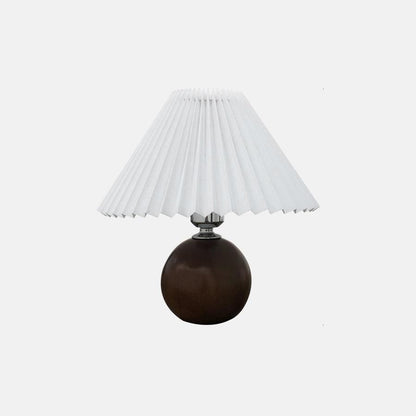 Elegant Wooden Pleated Table Lamp with Adjustable Brightness and Moder