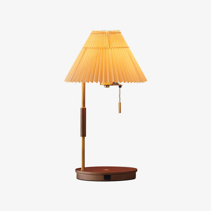 Vintage Wooden Table Lamp with Adjustable Brightness & Warm Glow