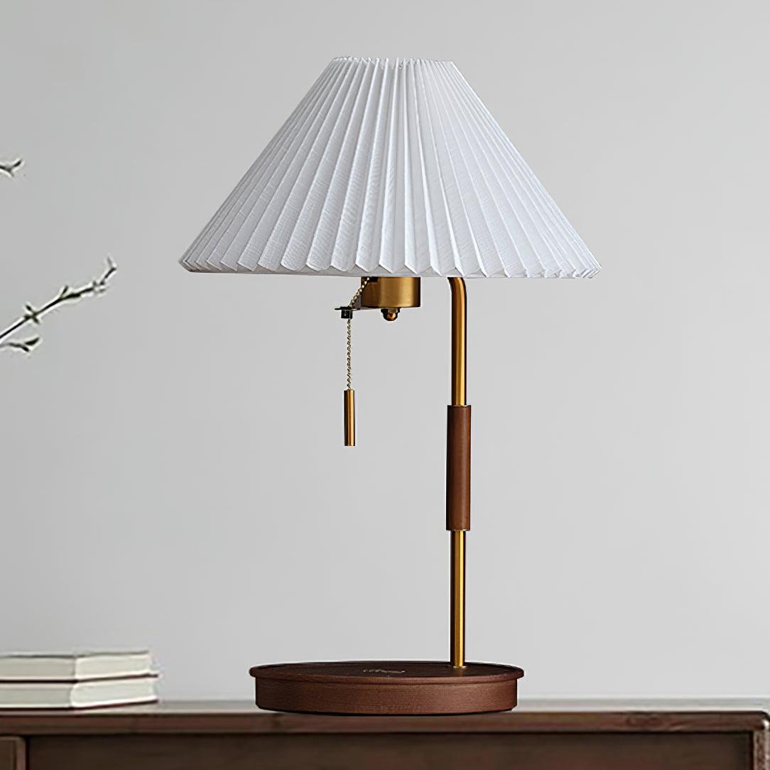 Vintage Wooden Table Lamp with Adjustable Brightness & Warm Glow