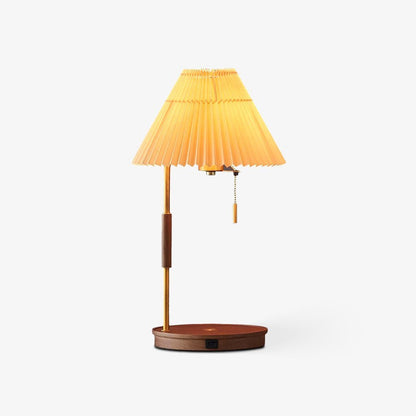 Vintage Wooden Table Lamp with Adjustable Brightness & Warm Glow