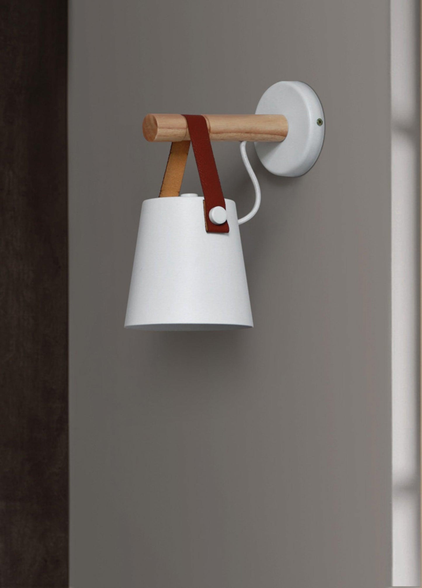 Wooden Conical Wall Light - Eco-Friendly Design, Adjustable Brightness