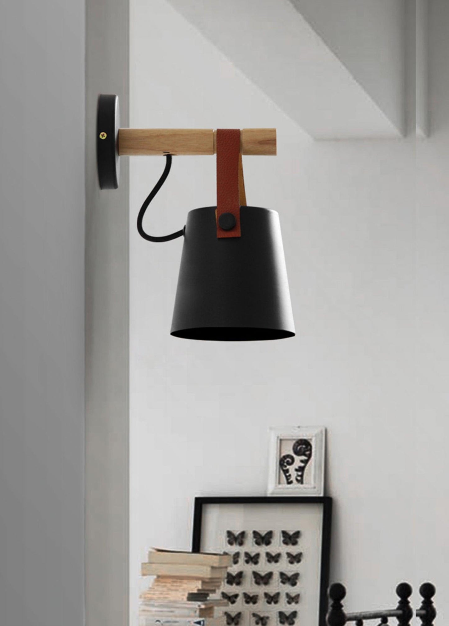 Wooden Conical Wall Light - Eco-Friendly Design, Adjustable Brightness