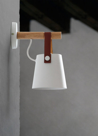 Wooden Conical Wall Light - Eco-Friendly Design, Adjustable Brightness