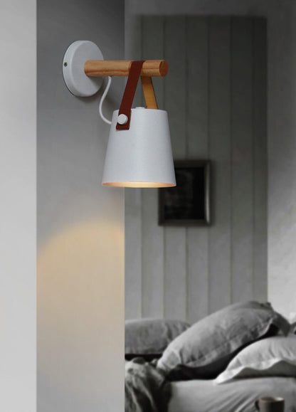 Wooden Conical Wall Light - Eco-Friendly Design, Adjustable Brightness