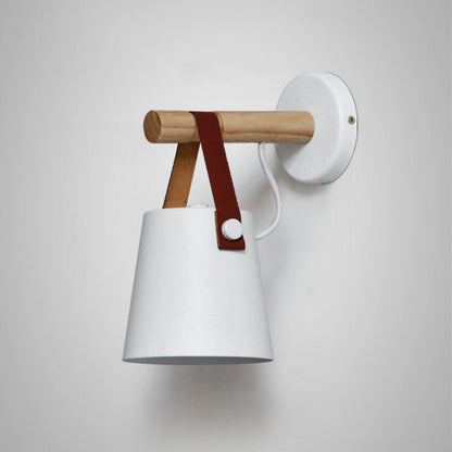 Wooden Conical Wall Light - Eco-Friendly Design, Adjustable Brightness