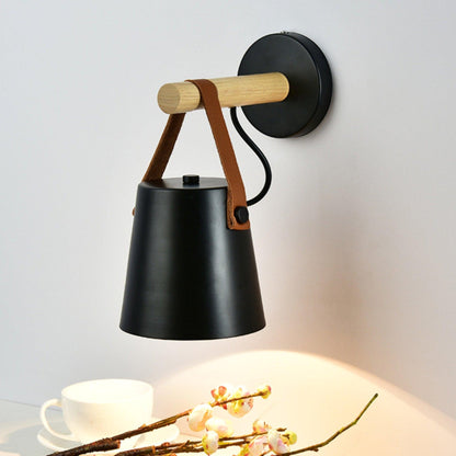 Wooden Conical Wall Light - Eco-Friendly Design, Adjustable Brightness