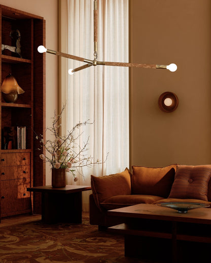Modern Wrapped Linear Chandelier - Dimmable LED, Adjustable Height