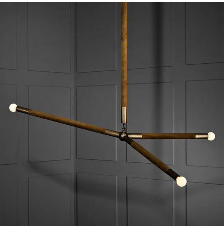 Modern Wrapped Linear Chandelier - Dimmable LED, Adjustable Height