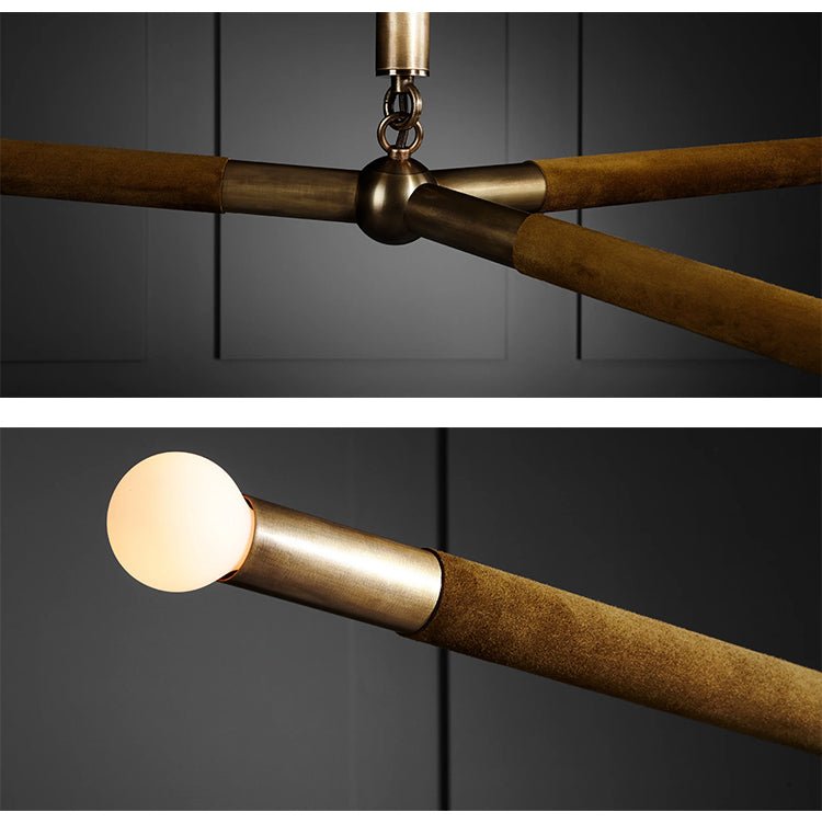 Modern Wrapped Linear Chandelier - Dimmable LED, Adjustable Height