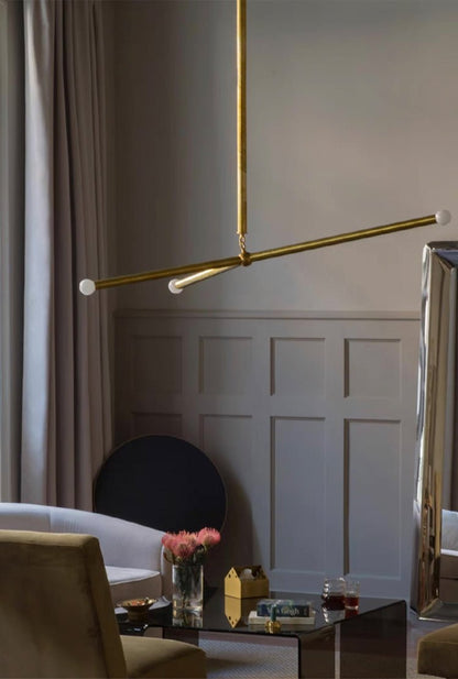Modern Wrapped Linear Chandelier - Dimmable LED, Adjustable Height