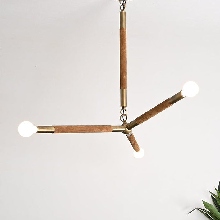 Modern Wrapped Linear Chandelier - Dimmable LED, Adjustable Height