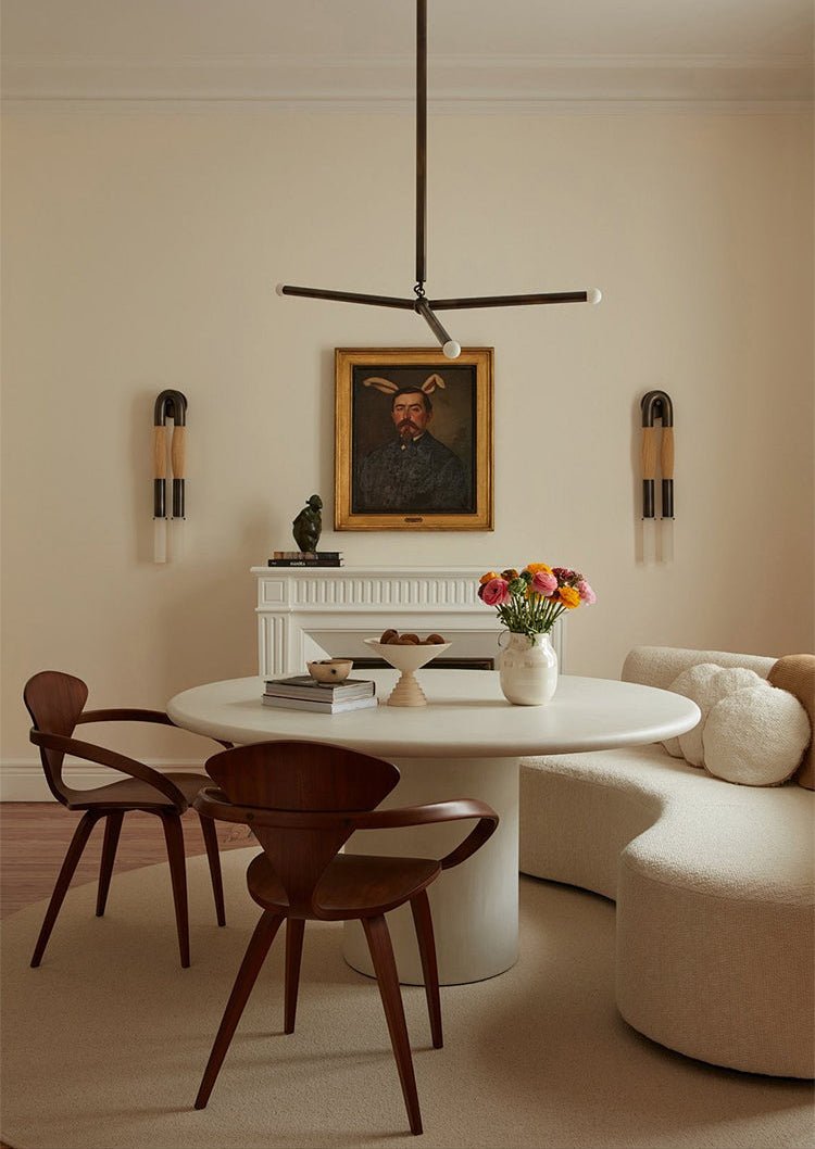 Modern Wrapped Linear Chandelier - Dimmable LED, Adjustable Height