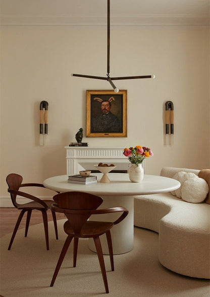 Modern Wrapped Linear Chandelier - Dimmable LED, Adjustable Height