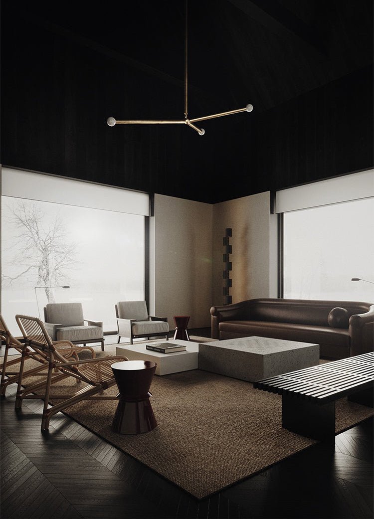 Modern Wrapped Linear Chandelier - Dimmable LED, Adjustable Height
