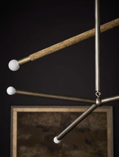 Modern Wrapped Linear Chandelier - Dimmable LED, Adjustable Height