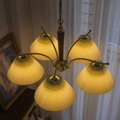 Elegant Wrinkled Chandelier with Adjustable Height and LED Compatibili