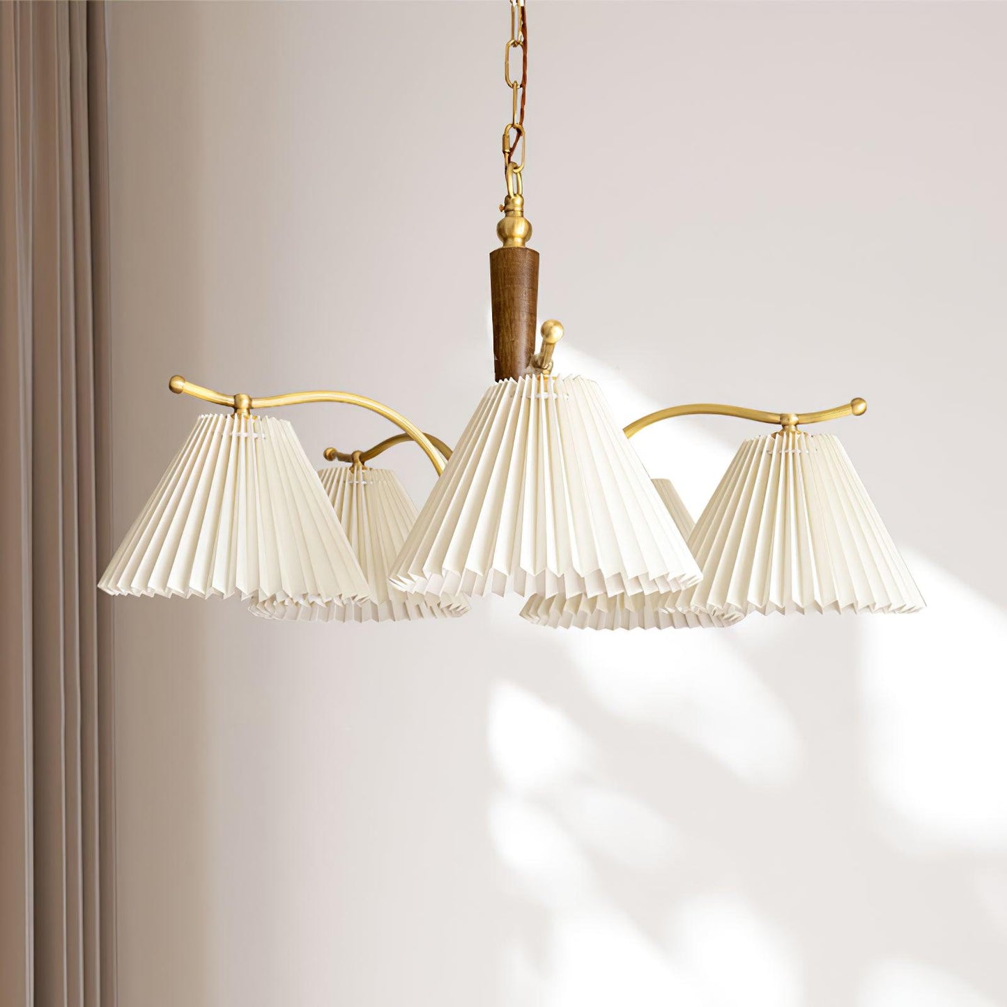 Elegant Wrinkled Chandelier with Adjustable Height and LED Compatibili