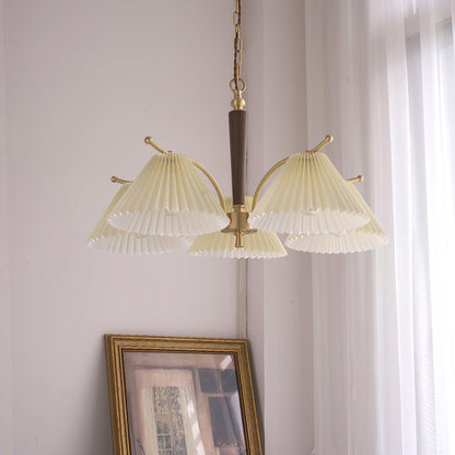 Elegant Wrinkled Chandelier with Adjustable Height and LED Compatibili