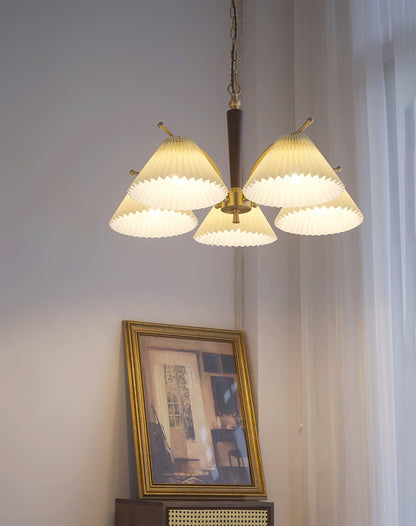 Elegant Wrinkled Chandelier with Adjustable Height and LED Compatibili