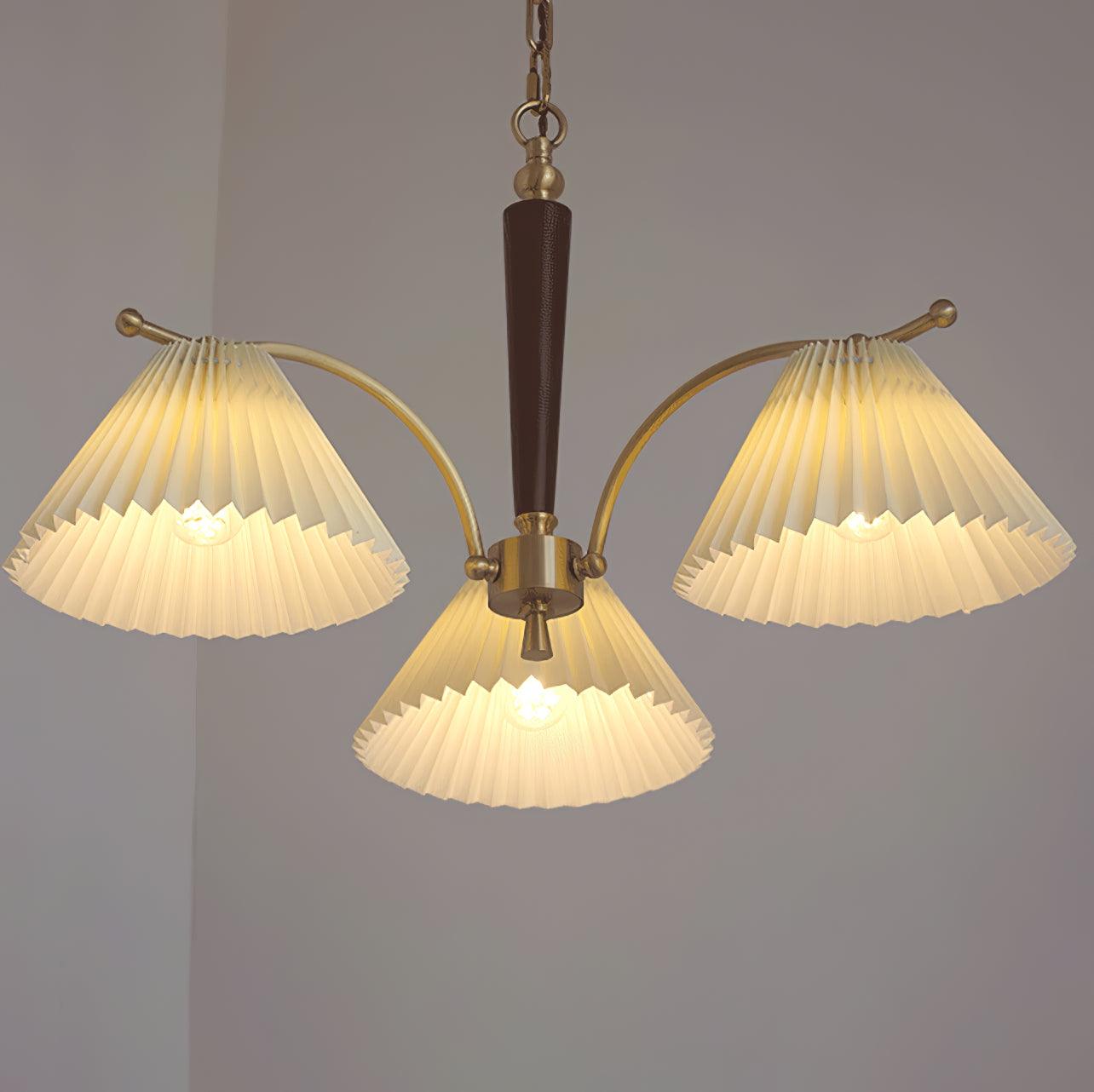 Elegant Wrinkled Chandelier with Adjustable Height and LED Compatibili
