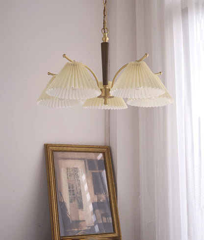 Elegant Wrinkled Chandelier with Adjustable Height and LED Compatibili