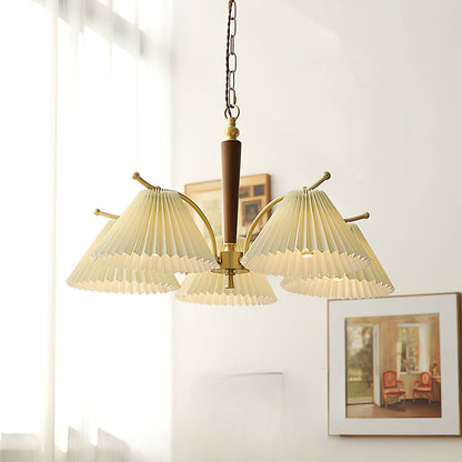 Elegant Wrinkled Chandelier with Adjustable Height and LED Compatibili