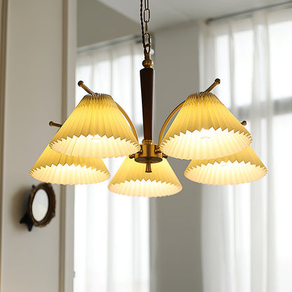 Elegant Wrinkled Chandelier with Adjustable Height and LED Compatibili