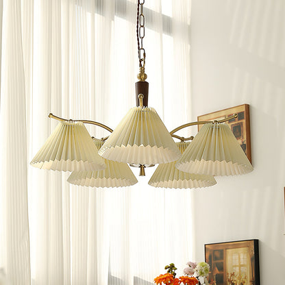 Elegant Wrinkled Chandelier with Adjustable Height and LED Compatibili