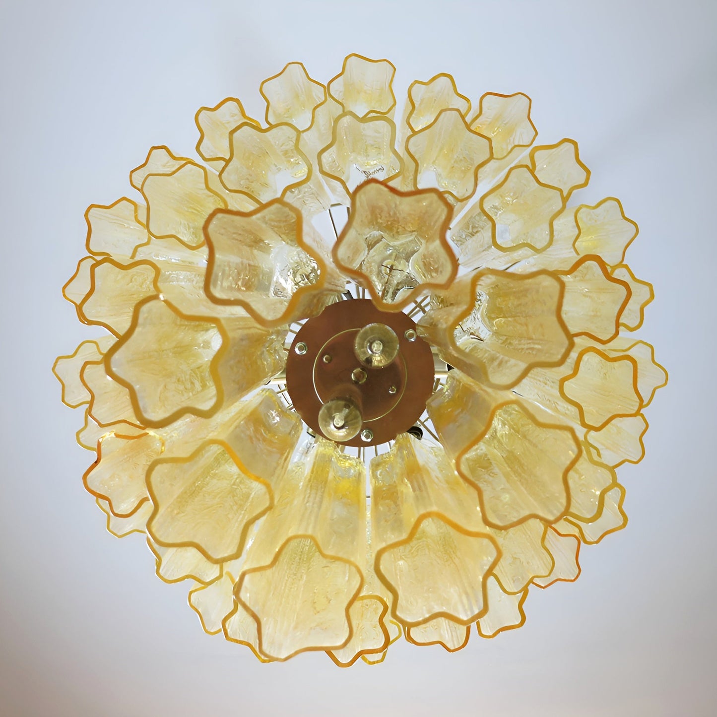 Elegant Yellow Glass Tube Chandelier with Adjustable Height & LED Comp