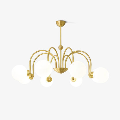 Yisu Brass Chandelier - Elegant Design with Adjustable Height & Dimmer