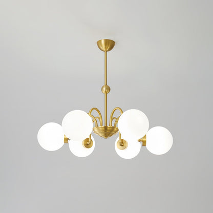 Yisu Brass Chandelier - Elegant Design with Adjustable Height & Dimmer