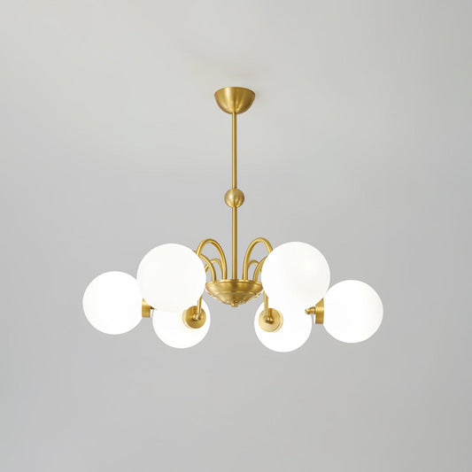 Yisu Brass Chandelier - Elegant Design with Adjustable Height & Dimmer