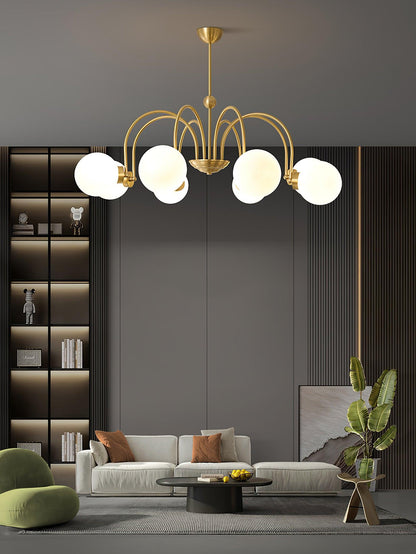 Yisu Brass Chandelier - Elegant Design with Adjustable Height & Dimmer