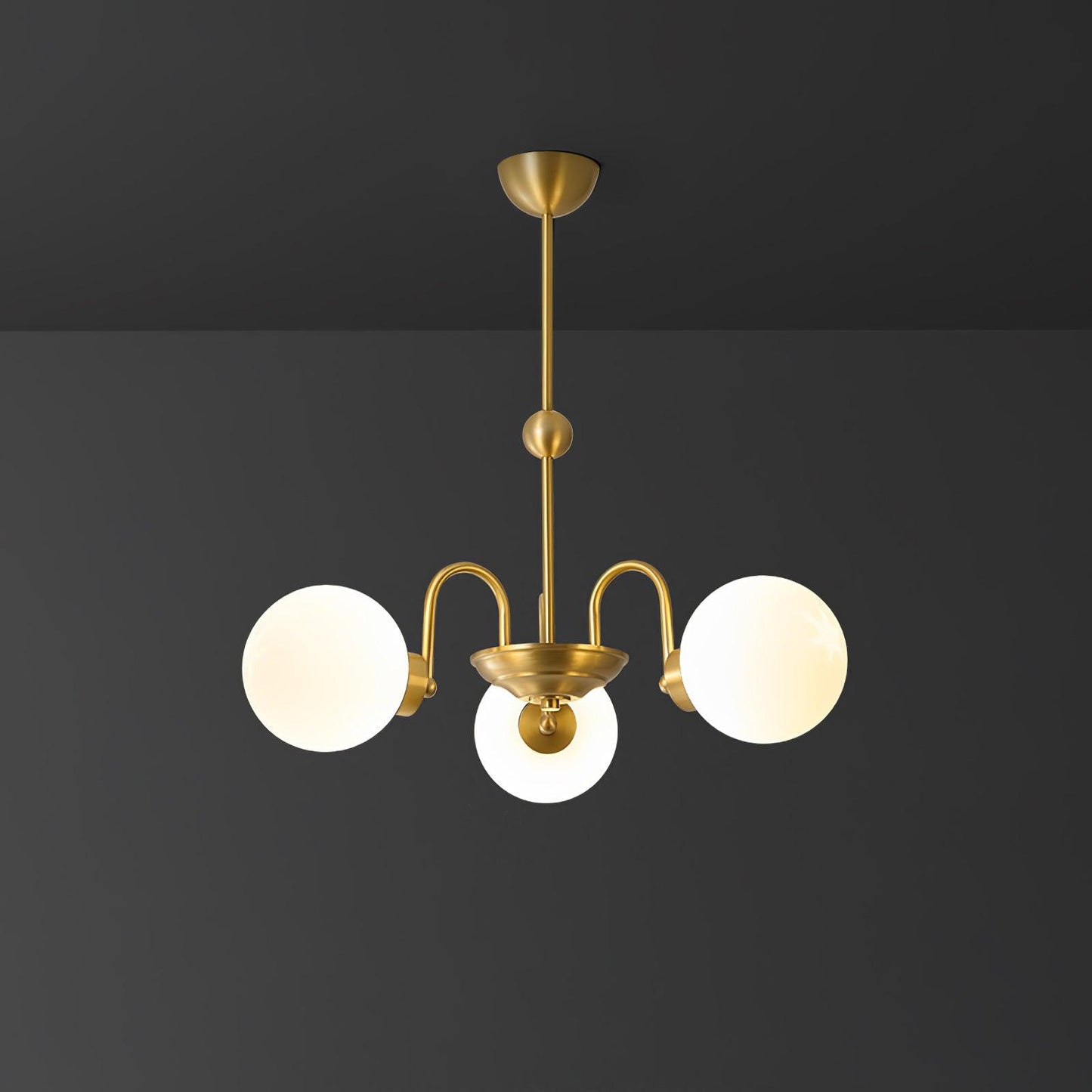 Yisu Brass Chandelier - Elegant Design with Adjustable Height & Dimmer