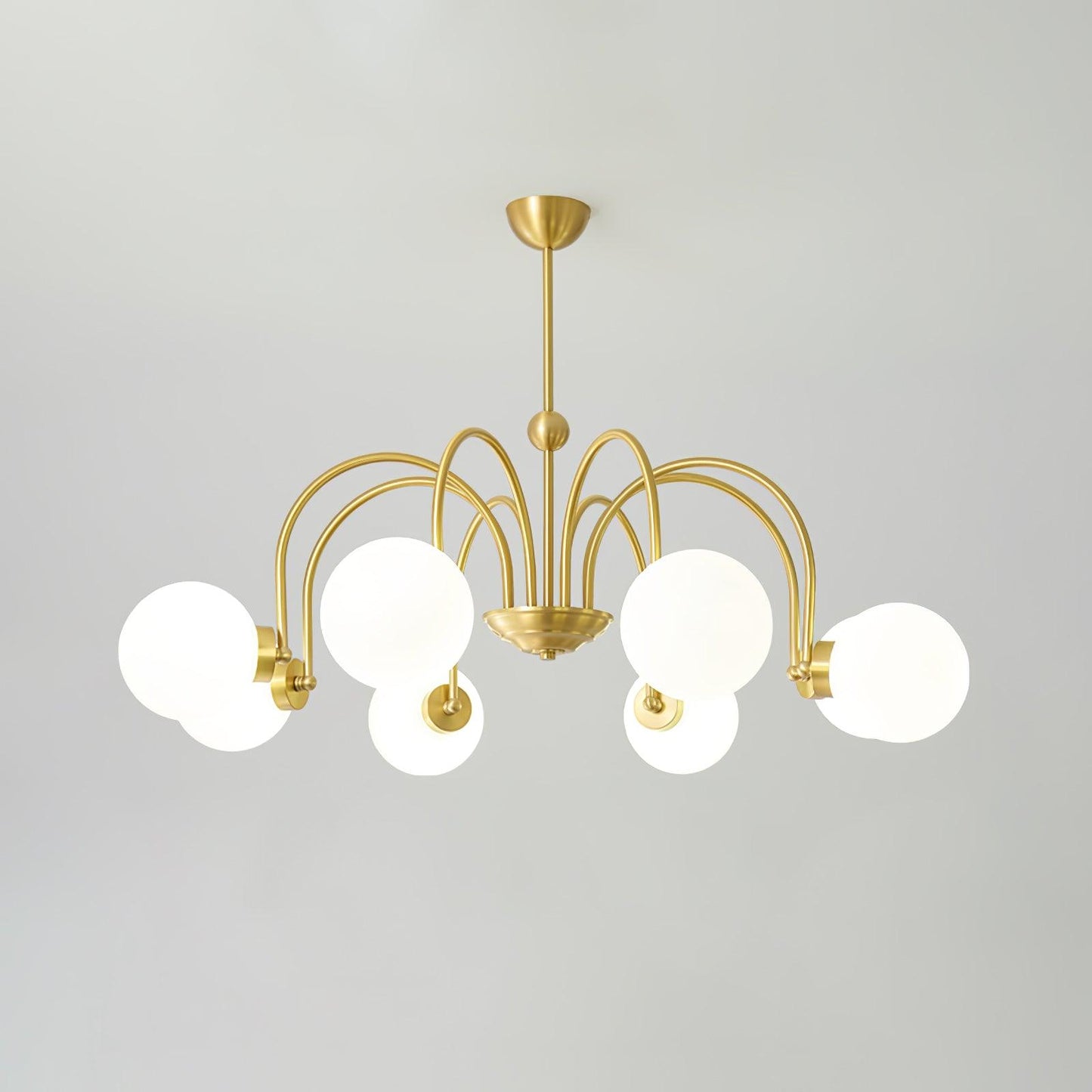 Yisu Brass Chandelier - Elegant Design with Adjustable Height & Dimmer