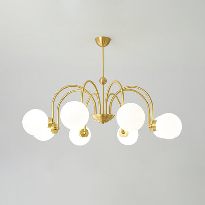 Yisu Brass Chandelier - Elegant Design with Adjustable Height & Dimmer