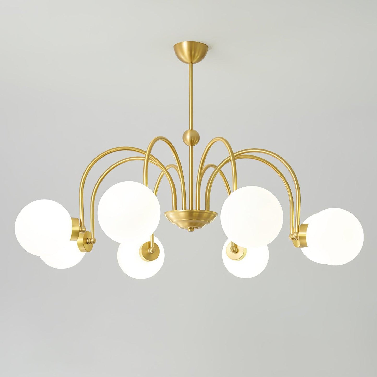 Yisu Brass Chandelier - Elegant Design with Adjustable Height & Dimmer