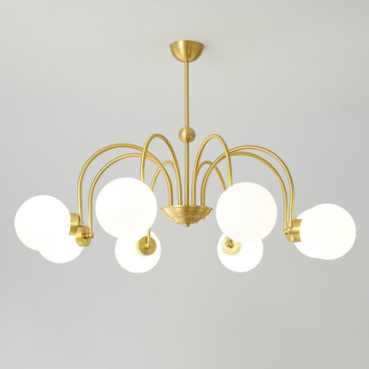 Yisu Brass Chandelier - Elegant Design with Adjustable Height & Dimmer