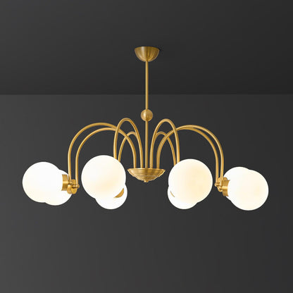 Yisu Brass Chandelier - Elegant Design with Adjustable Height & Dimmer